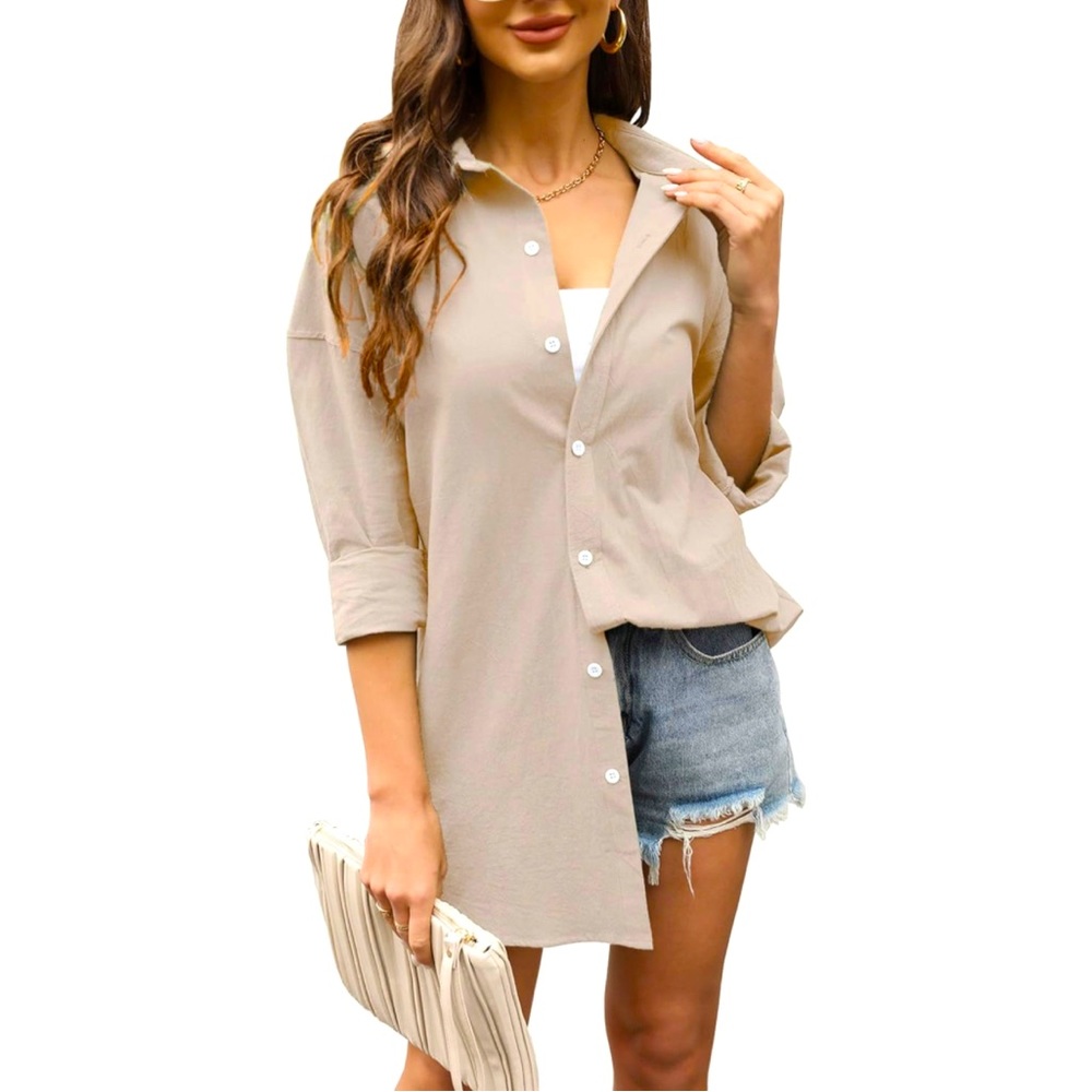 Women's Plus Size Oversized Button Down Shirt